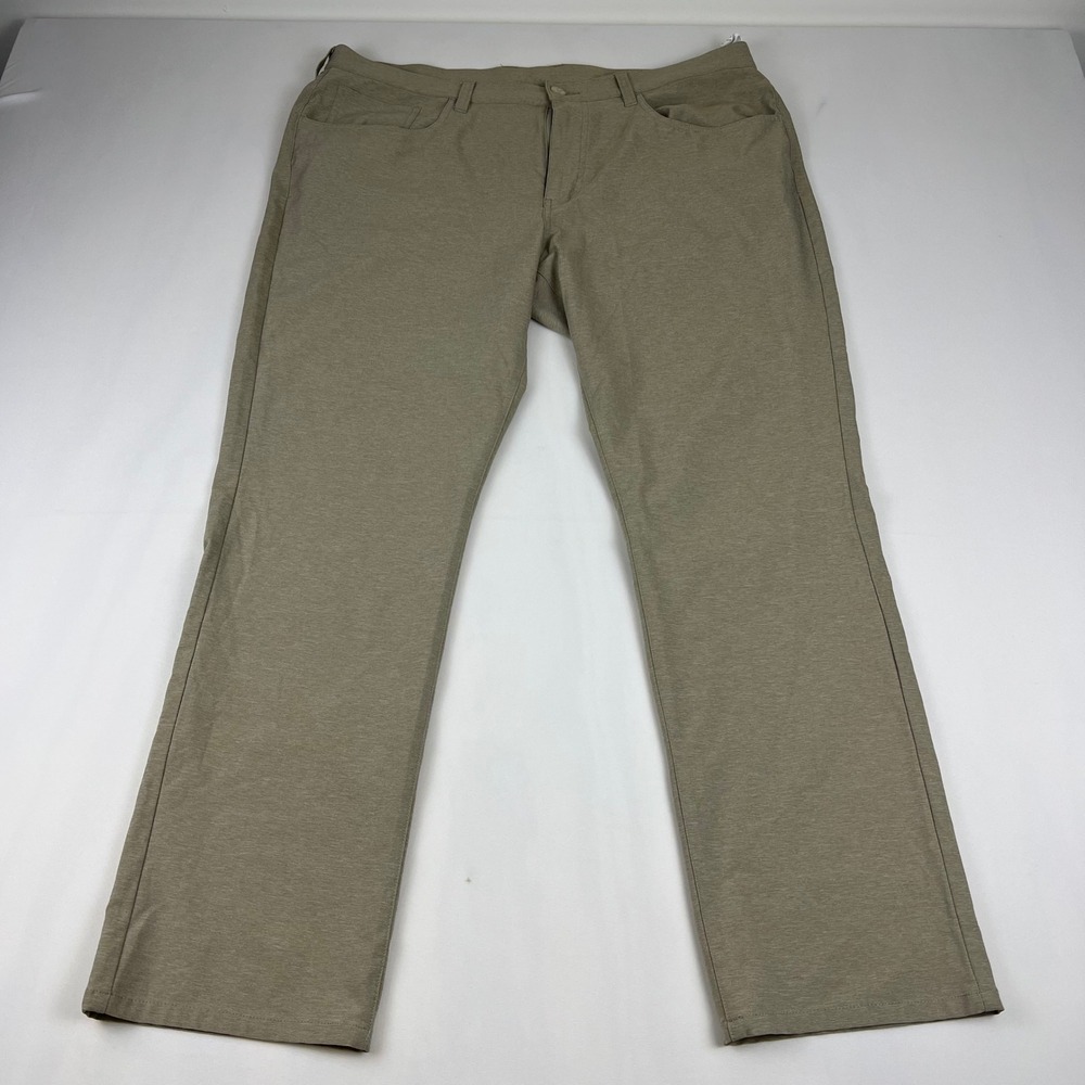 PGA Tour Golf Pants 36x30 Tan Heather Performance Stretch Mens Trousers